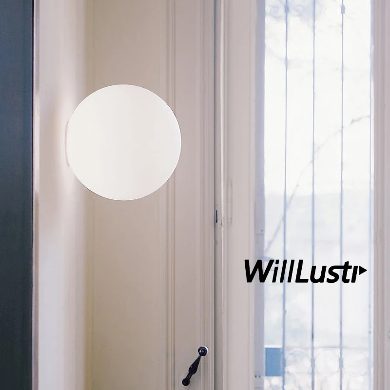 Modern LED Global Wall Sconce Light 14cm 25cm 35cm Globe Milk White Round Glass Ball Shade Dioscuri Parete Ceiling Lamp Soffitto