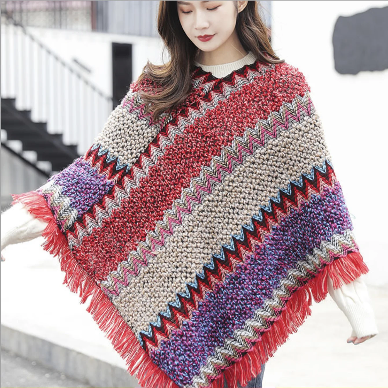 Осенне-зимняя накидка для женщин и девочек очень большая кашемировая шаль теплая