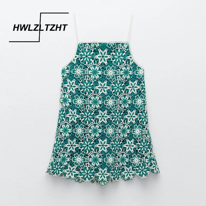 

HWLZLTZHT 2021 Crochet Dress Woman Sundress Black Slip Backless Summer Dresses Women Elegant Casual Beach Mini Ladies Dresses