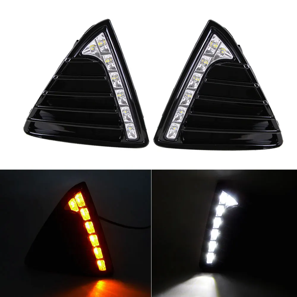 

Daytime Running Light DRL for Ford Focus 2012 2013 2014 White DRL Yellow Turning Light Left Right Fog Light Cover has Wire