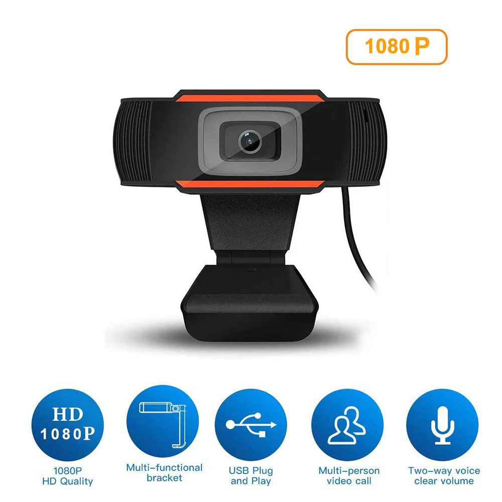 2020 USB2.0 компьютерная веб камера HD 1080P вращающаяся с шумоподавлением Микрофон