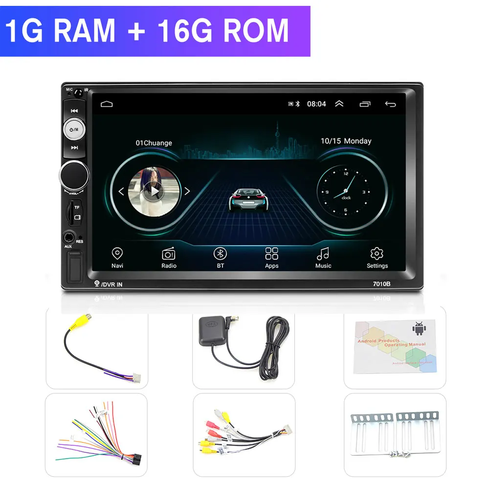 Podofo 2din Автомагнитола Android gps Navi WiFi " автомобильный мультимедийный плеер стерео для VW TOYOTA GOLF Nissan hyundai CR-V Авторадио