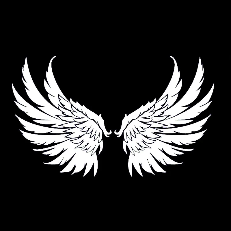 

Car Sticker Angel Wings Guardian Children Fashion PVC Waterproof Sunscreen Decorative Decal Black Silver 20x12.2cm