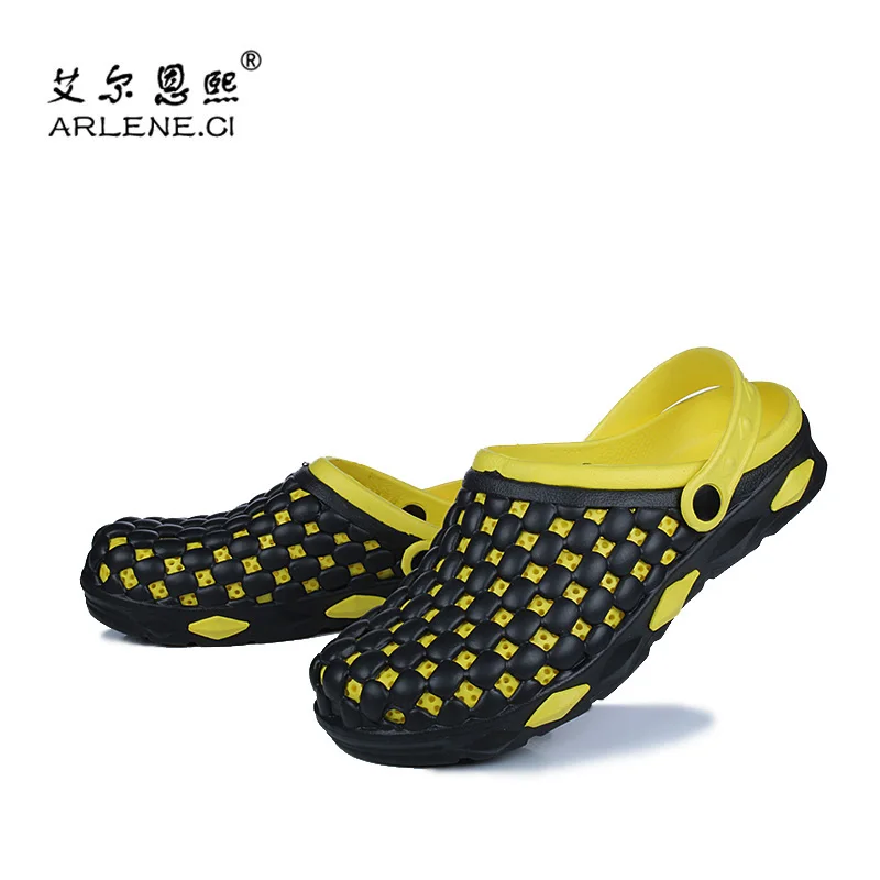 

Уличная пляжная обувь; Новинка; Мужские сандалии; Повседневные резиновые сабо для сада; Мужские сандалии; Летние шлепанцы; Прозрачная обувь ...