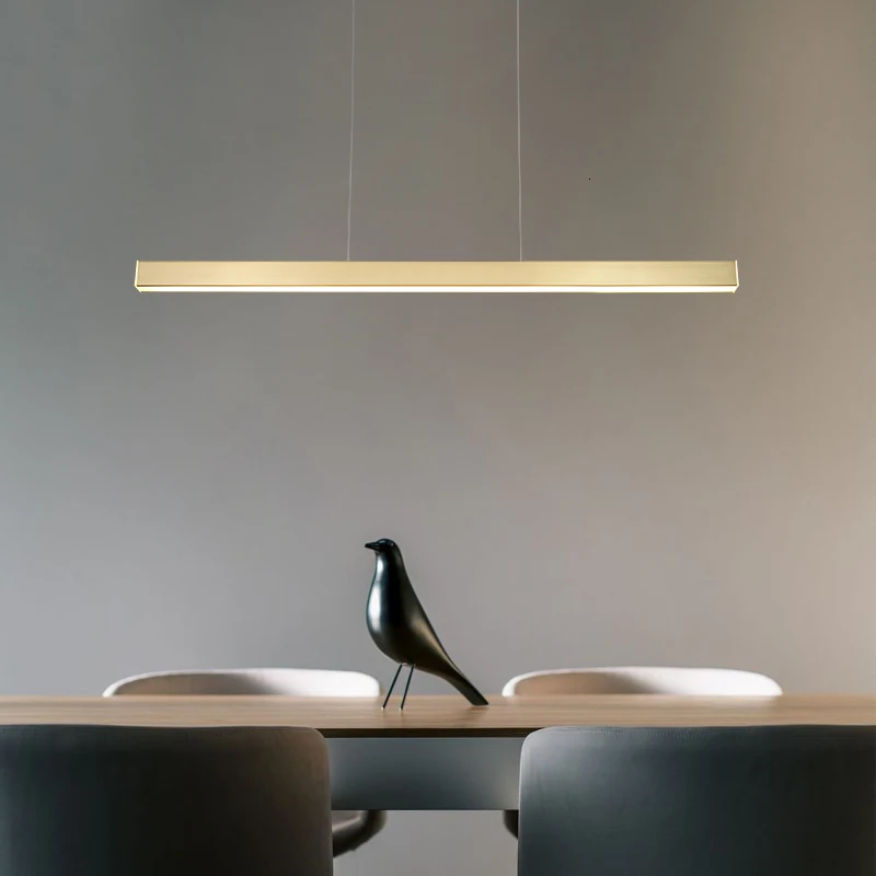 Медная люстра дизайнерская полоса стол Ресторан барная стойка Современный