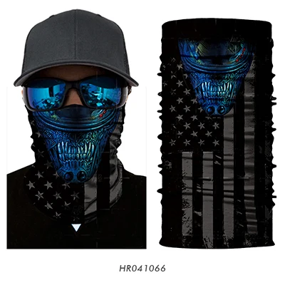066 3D Skull Seamless Magic Neck Gaiter Skeleton Face Mask Shield Running Cycling Fishing Bike Bandana Headband Tube Scarf Men Women - Цвет: 066