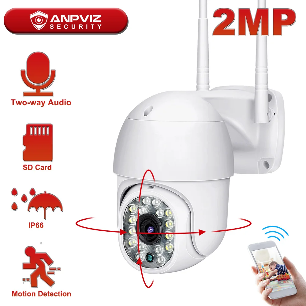 Беспроводная камера видеонаблюдения Anpviz 2 МП Wi-Fi встроенный микрофон и динамик