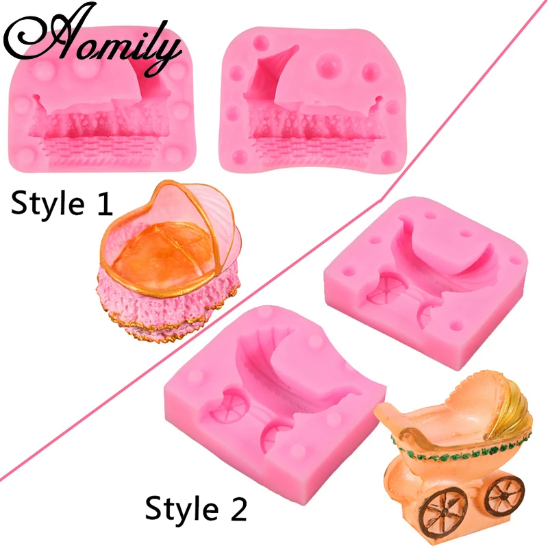 

Aomily 3D силиконовая форма для детской кроватки формы для шоколадного торта инструменты для украшения торта помадные изделия из сахара, форма ...