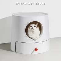 cat toilet cat litter box fully enclosed sandbox cat tray toilet detachable drawer kitty toilet sandbox tray with cat litter