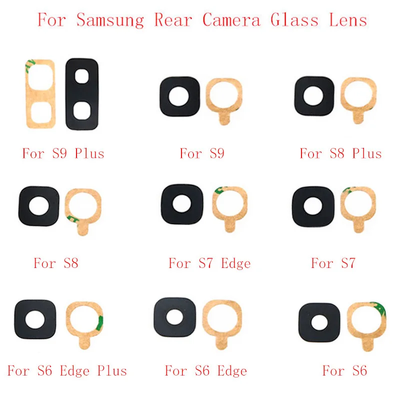 

2pcs Back Rear Camera Lens Glass For Samsung S9 S9Plus S8 S8Plus S7 S7Edge S6Edge S6 Camera Glass Lens Replacement Repair parts