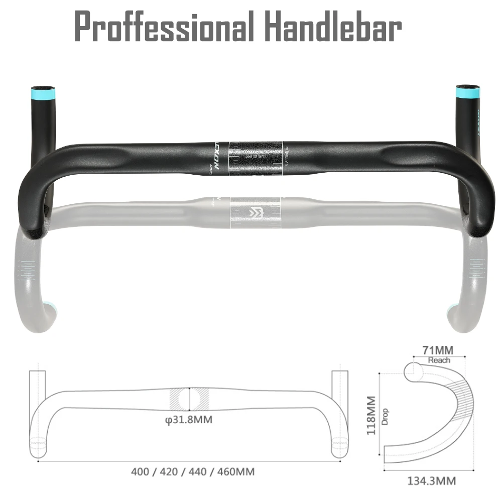

RYET Carbon Handlebar Drop Bar racing FOR Bicycle Grips Road Bike 31.8MM 400/420/440/460 Stem Parts Accessories RHM Rapid Hand