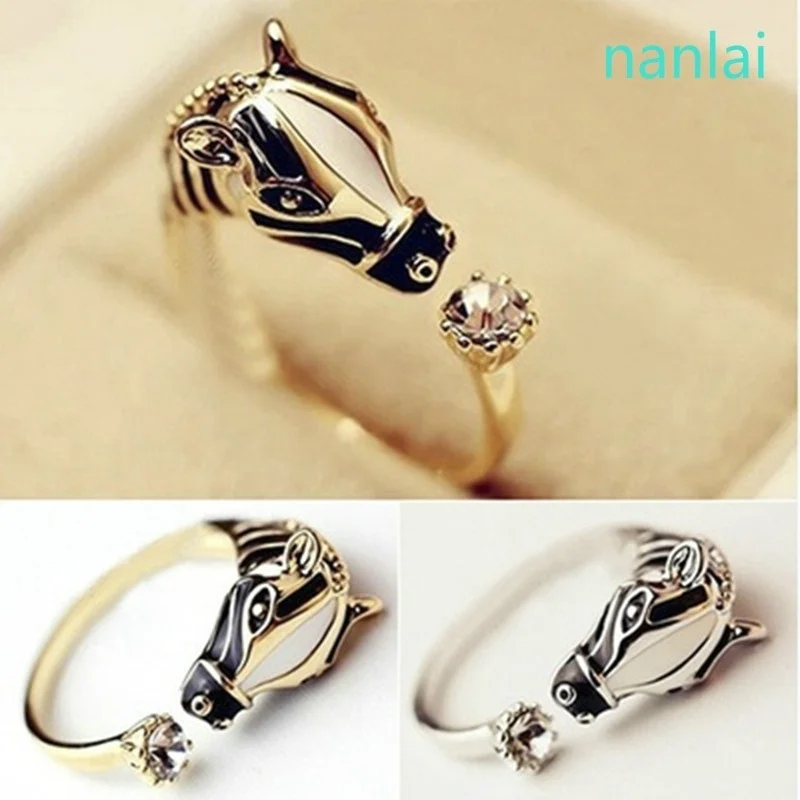 Модные ювелирные изделия Уникальный дизайн голова лошади Регулируемые кольца