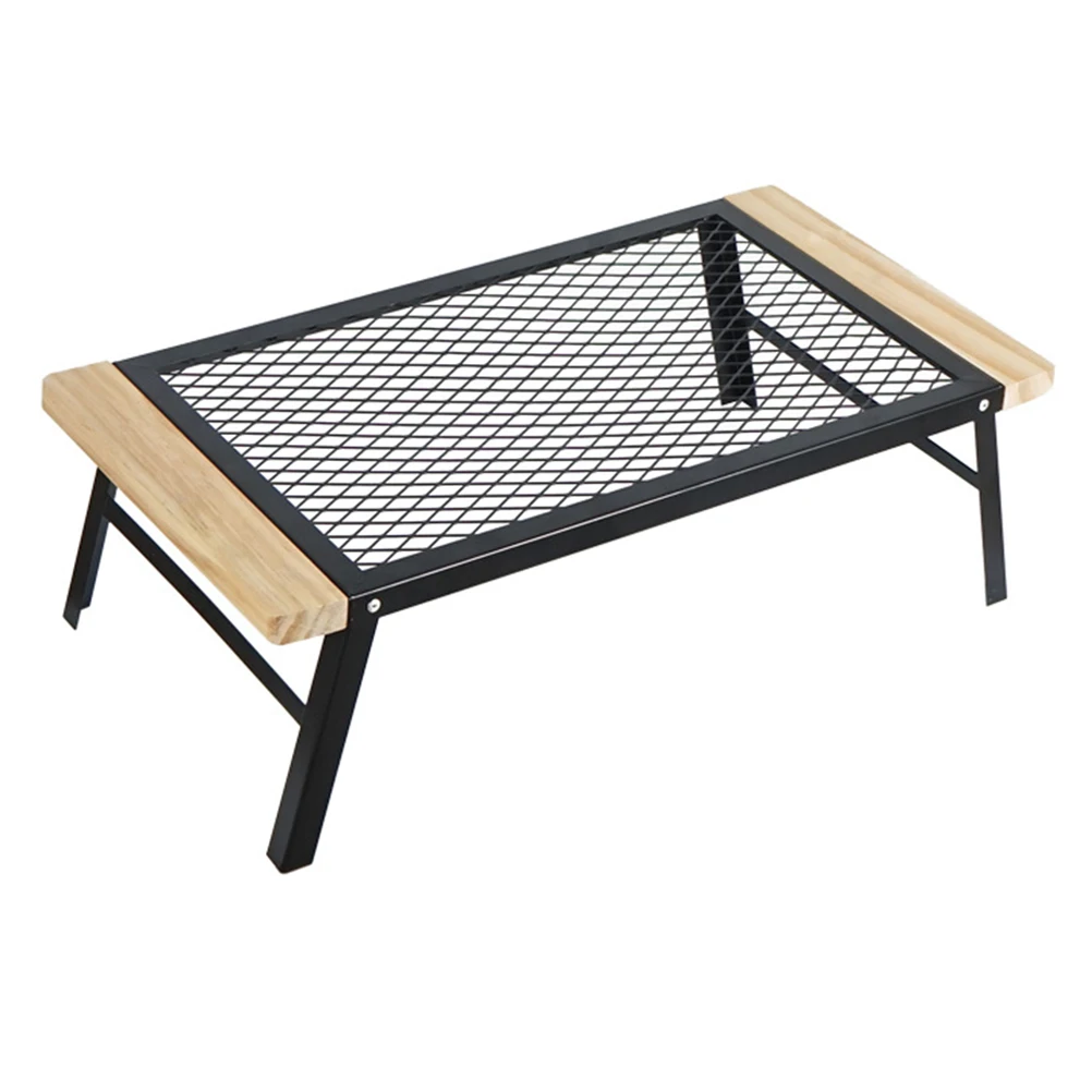 

1Pc Wrought Iron Folding Table Outdoor Camping Desk Multi-purpose BBQ Table