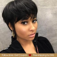 rebecca short straight hair wig peruvian remy human hair wigs for black women brown red mix color machine made wig free shipping