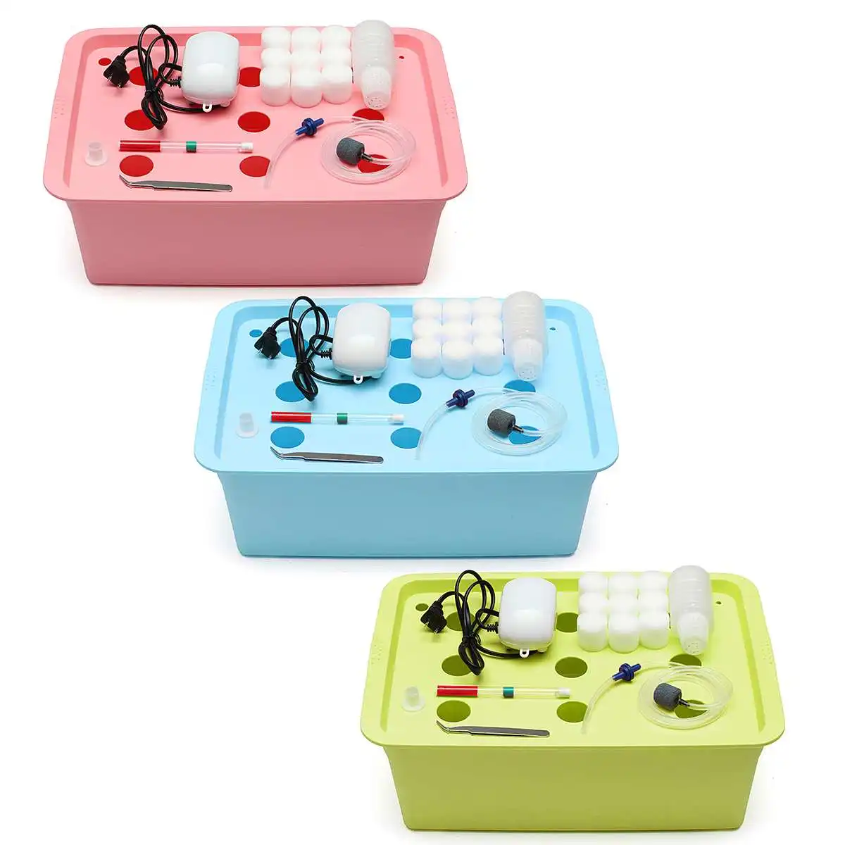 110 В Комплект гидропонной системы с 9 отверстиями DWC аэробная система для