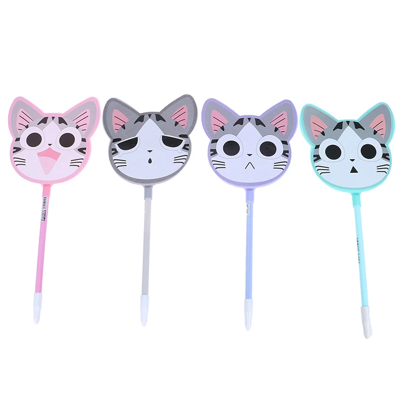 4 шт. креативная гелевая ручка в стиле мультфильма с изображением сыра кота веера