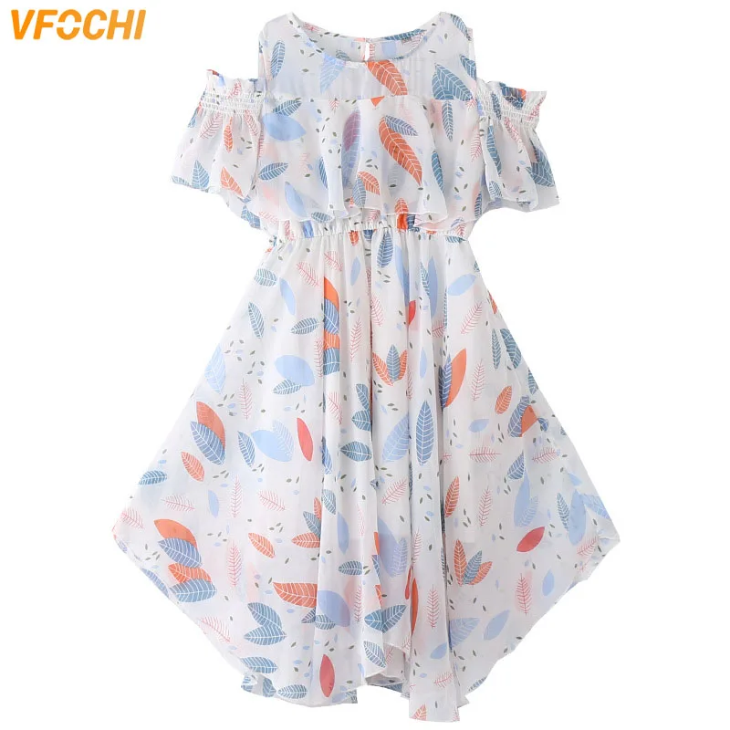 VFOCHI 2021 платье для девочек летнее шифоновое с цветочным принтом