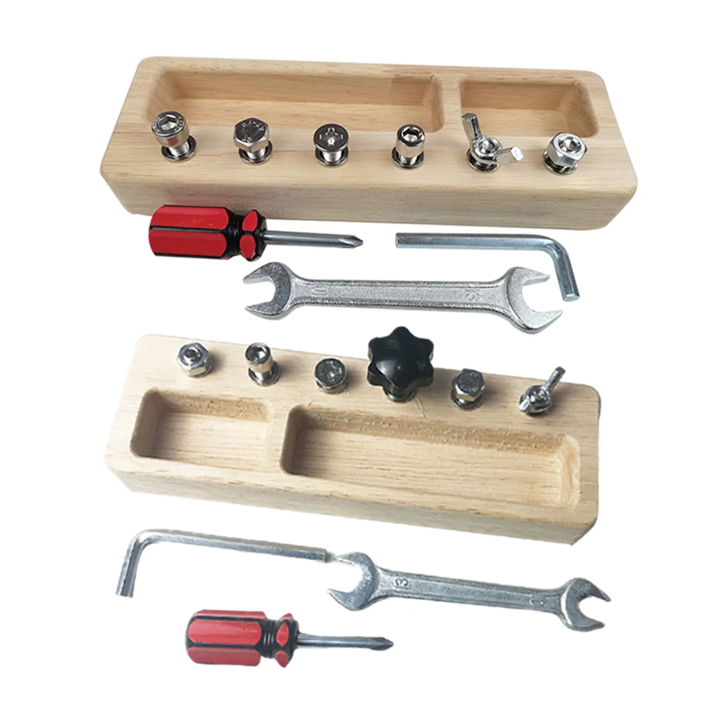 

Wood Metal Swirl Screws Toy Adjusting Screws Board Educational Disassembly