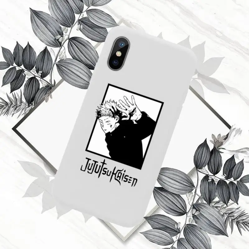 

Japanese Anime Jujutsu Kaisen Phone Case Candy Color for iPhone 6 7 8 11 12 s mini pro X XS XR MAX Plus