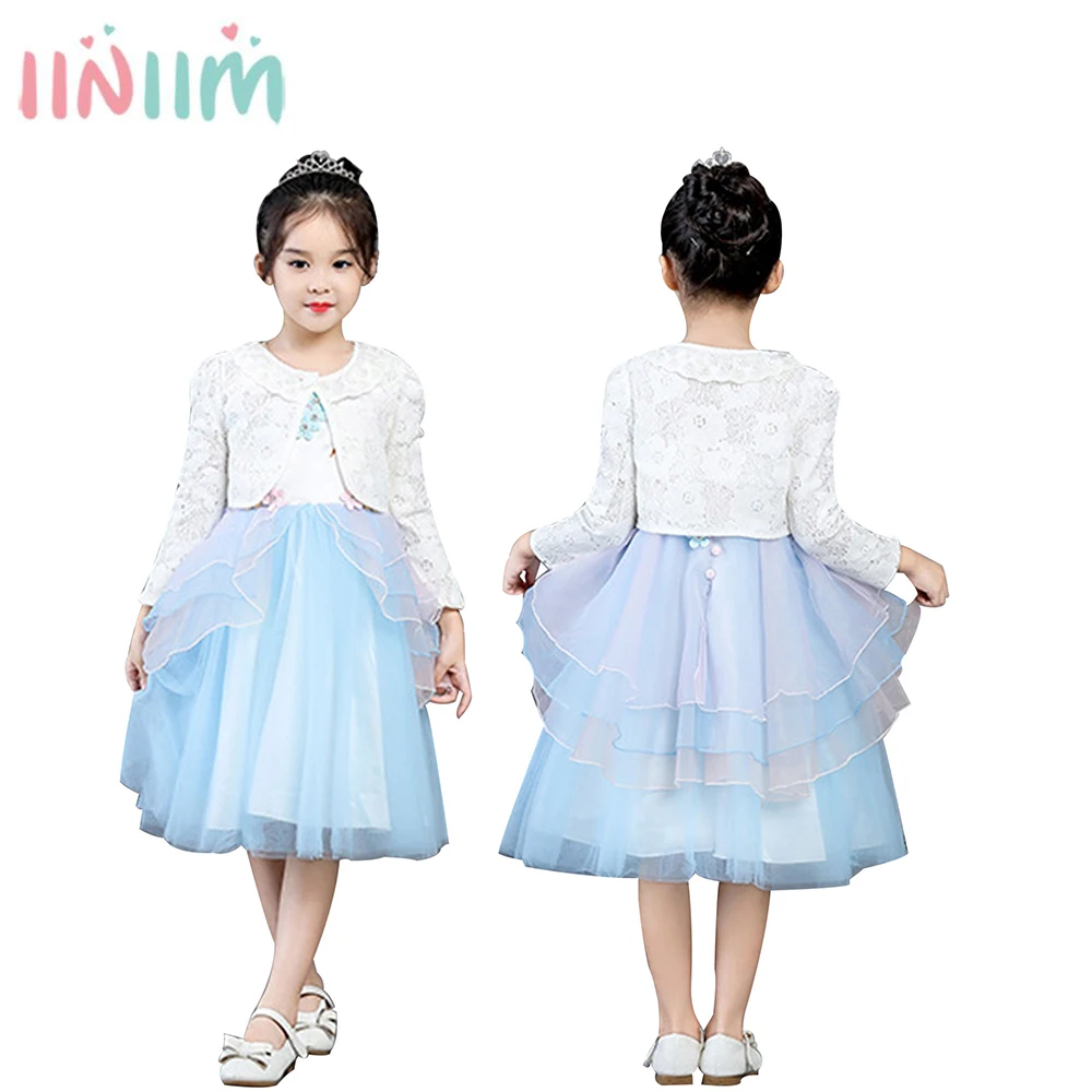 

Короткая куртка для маленьких девочек на свадьбу, новая модная куртка с длинным рукавом, тонкая Солнцезащитная Одежда для девочек, кружевна...