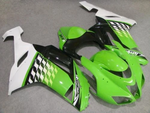 

Комплект обтекателей для Kawasaki ZX 6R 2007 2008, кузов NINJA zx6r 07 08, зеленый, черный обтекатель из АБС-пластика XF17