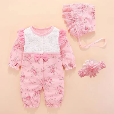 mode 5.2 pink Одежда для новорожденных девочек, хлопковый комбинезон с длинными рукавами, Осенний Детский костюм, комбинезон для новорожденных, для детей от 0 до 3 месяцев, стиль принцессы - Цвет: mode 5.2 pink