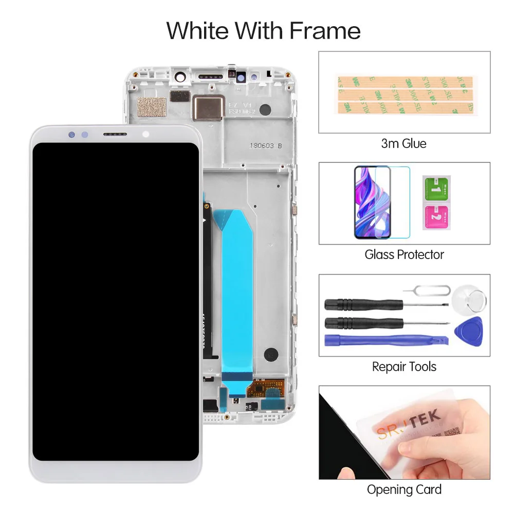 White I with Frame 10-касаний 5,9" Дисплей для Xiaomi Redmi 5 Plus ЖК-дисплей Сенсорный экран с рамкой для Xiaomi Redmi 5 Plus ЖК-дисплей Snapdragon 625 - Цвет: White I with Frame