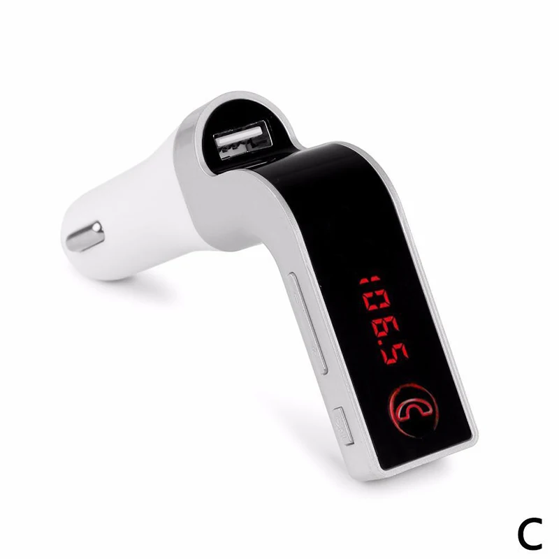 silver 4-в-1 Hands Free Беспроводной Bluetooth FM передатчик G7+ AUX модулятор Автомобильный комплект MP3 плеер SD USB ЖК-дисплей автомобильные аксессуары - Название цвета: silver