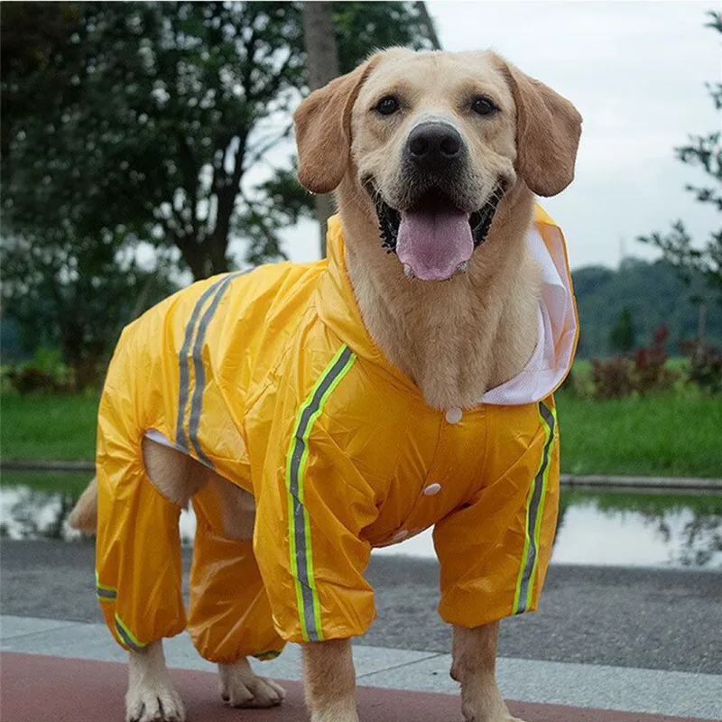 

Pet Large Dog Raincoat Outdoor Waterproof Clothes Hooded Jumpsuit Cloak For Big Dogs Overalls Rain Coat Labrador BL-679