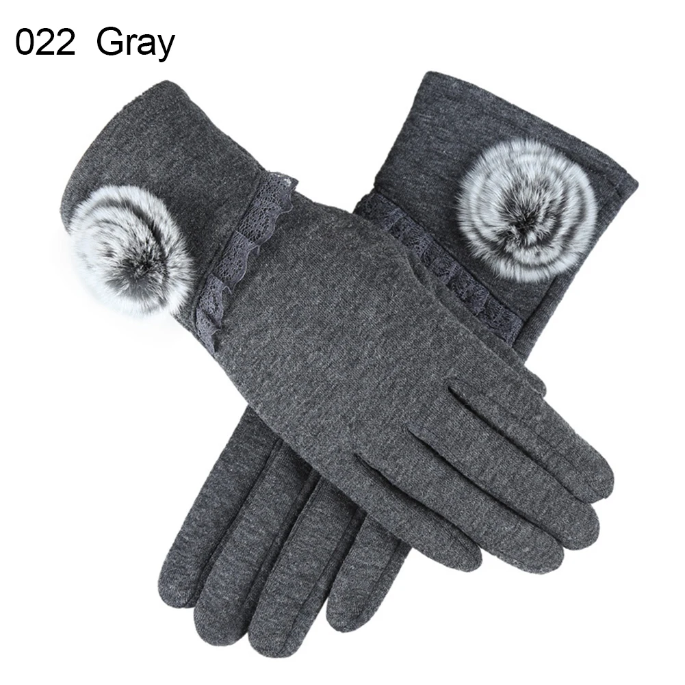 

Fashion Women Winter Floral Bowknot Touch Screen Warm Outdoor Cycling Gloves