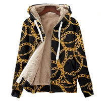 fashion 3d printing golden chain luxury unisex fleece hoodie baroque style mens winter outwear harajuku plus size coat top 5xl