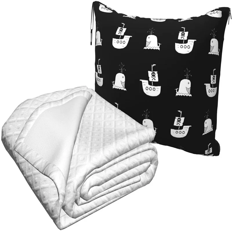 comprar Navio Pirata E Baleia Viagem Travesseiro Cobertor Dois-em-um Mochila Cinta E Compacto Avião Saco Cintura Suporte 60x43 Polegadas