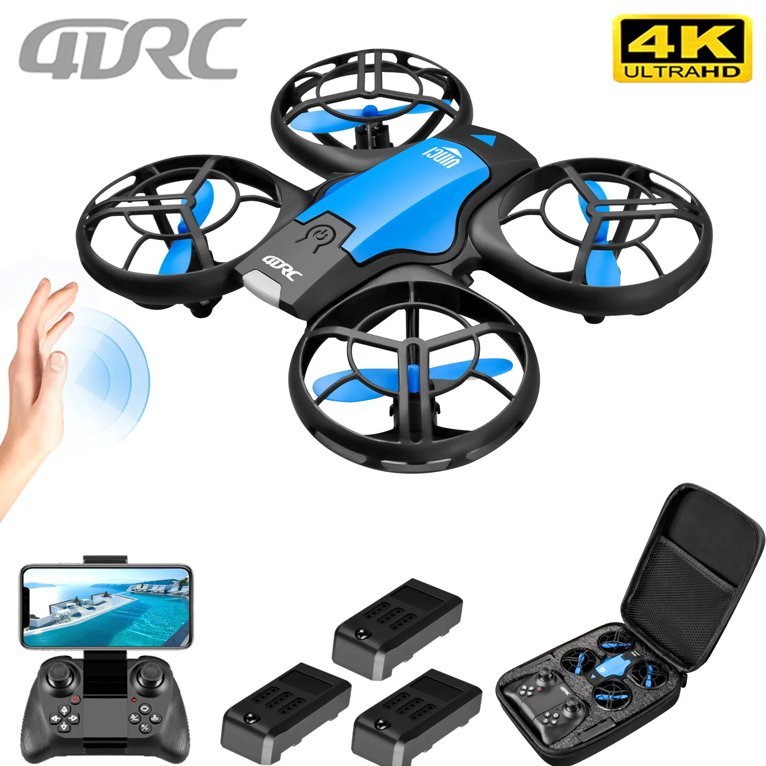 4DRC V8 Новый мини Дрон с разрешением 4k специальность HD Широкий формат Камера 1080P Wi Fi