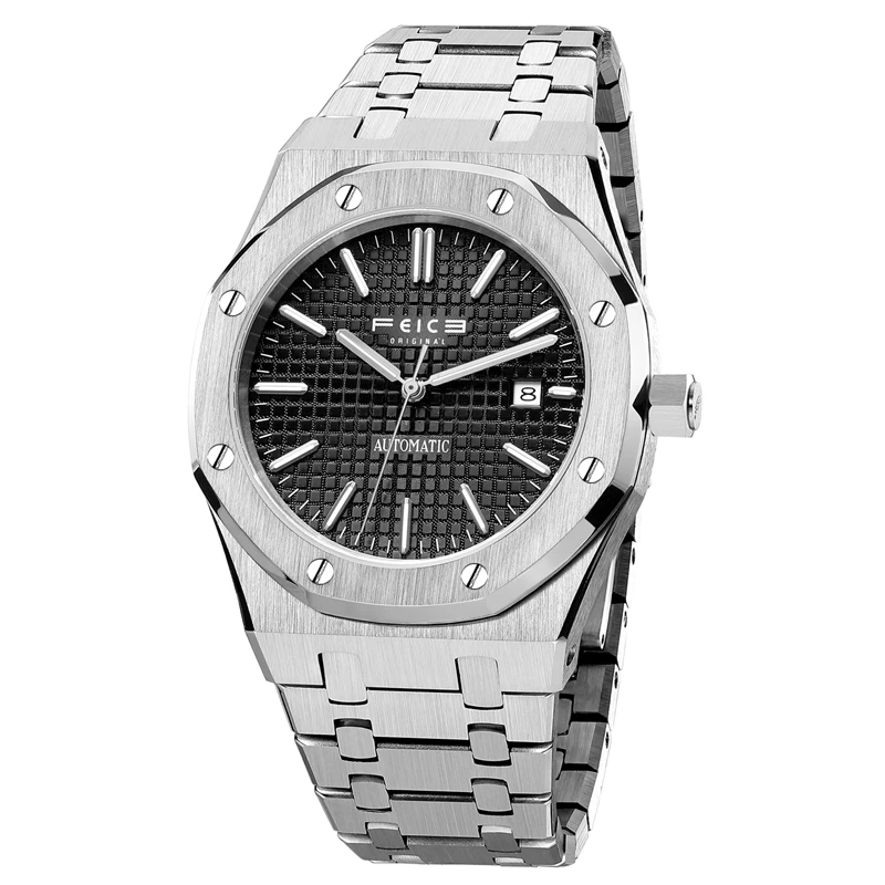 

FEICE Mechanical Watch Men Automatic Luminous Luxury Mens Business Wristwatch Fashion Stainless Steel Waterproof Wrist Watch