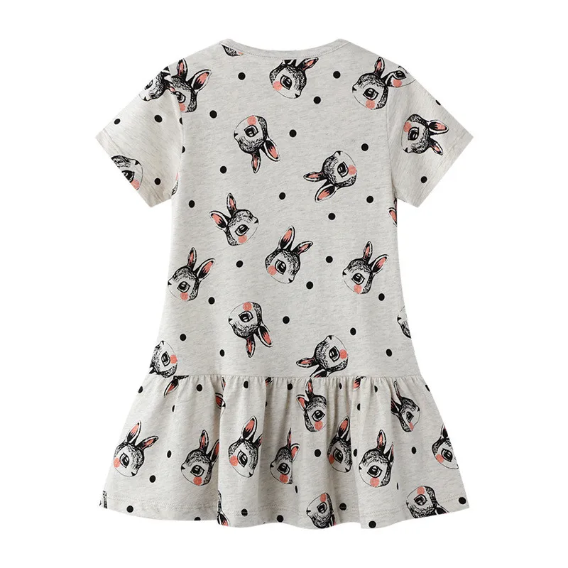 Vestido de algod&oacute;n de unicornio para ni&ntilde;as, ropa de dibujos animados de manga corta, nuevo dise&ntilde;o de animales, Verano-1