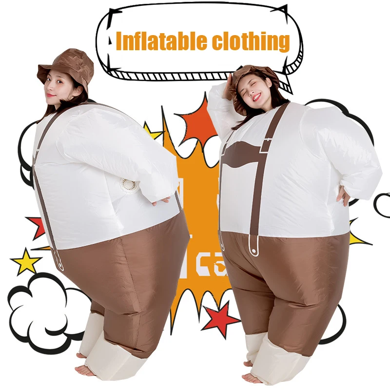 

Children's Day Parent-Child Performance Inflatable Clothing Funny Fat Props Cartoo Sumo Suspenders Inflated Suit Cosplay Garment