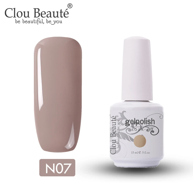 N07 Clou Beaute 15 мл телесный цвет серия Гель лак для ногтей дизайн ногтей строитель гель для полуперманентного лака - Цвет: N07