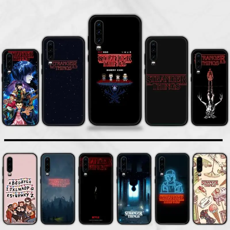 Чехол для телефона stranger things черный мягкий ТПУ чехол Huawei Honor 7C 7A 8X 8A 9 10 10i Lite 20 NOVA 3i