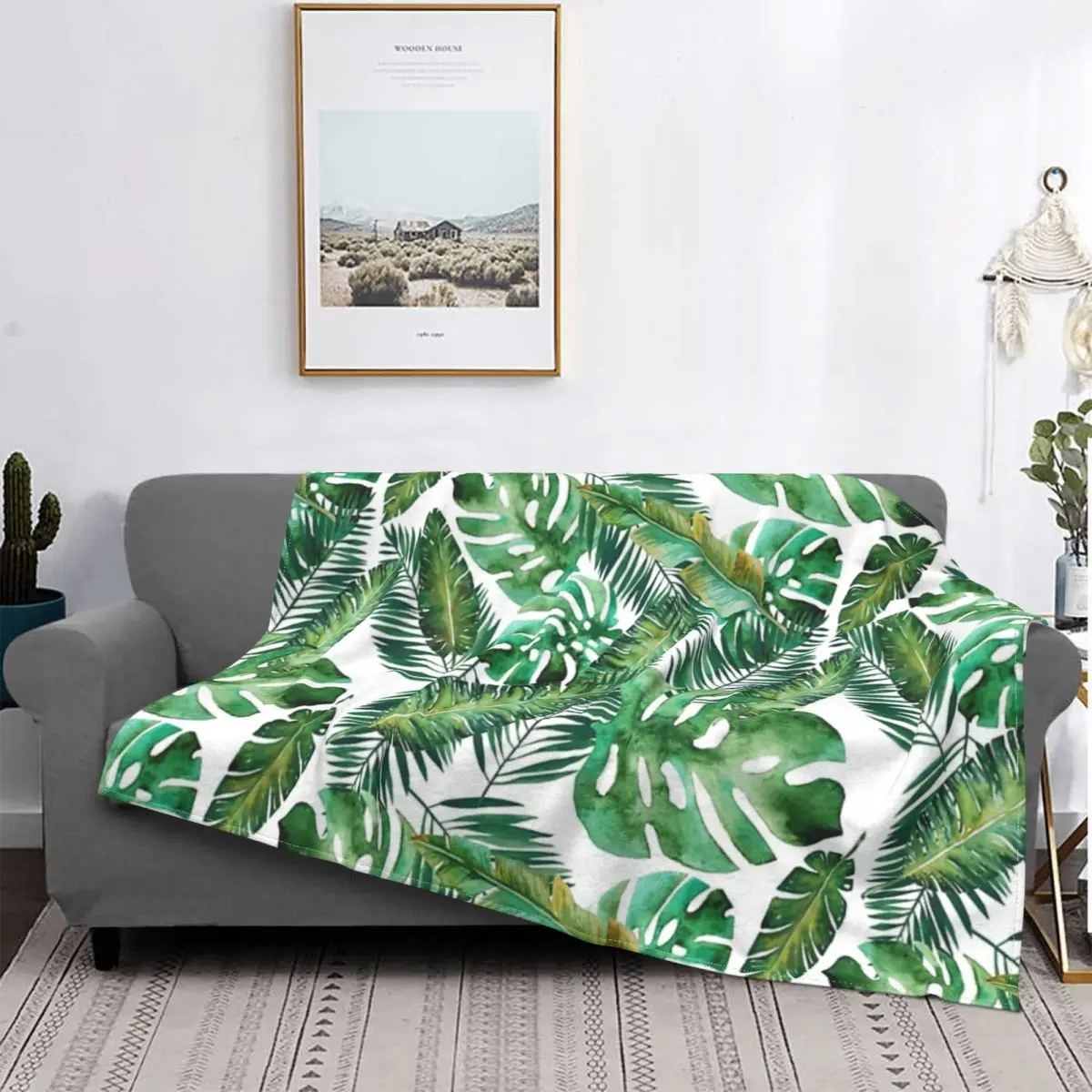

Monstera-Manta de hoja de палаточный, colcha a cuadros para cama, sofa, cubierta de playa, manta double para cama