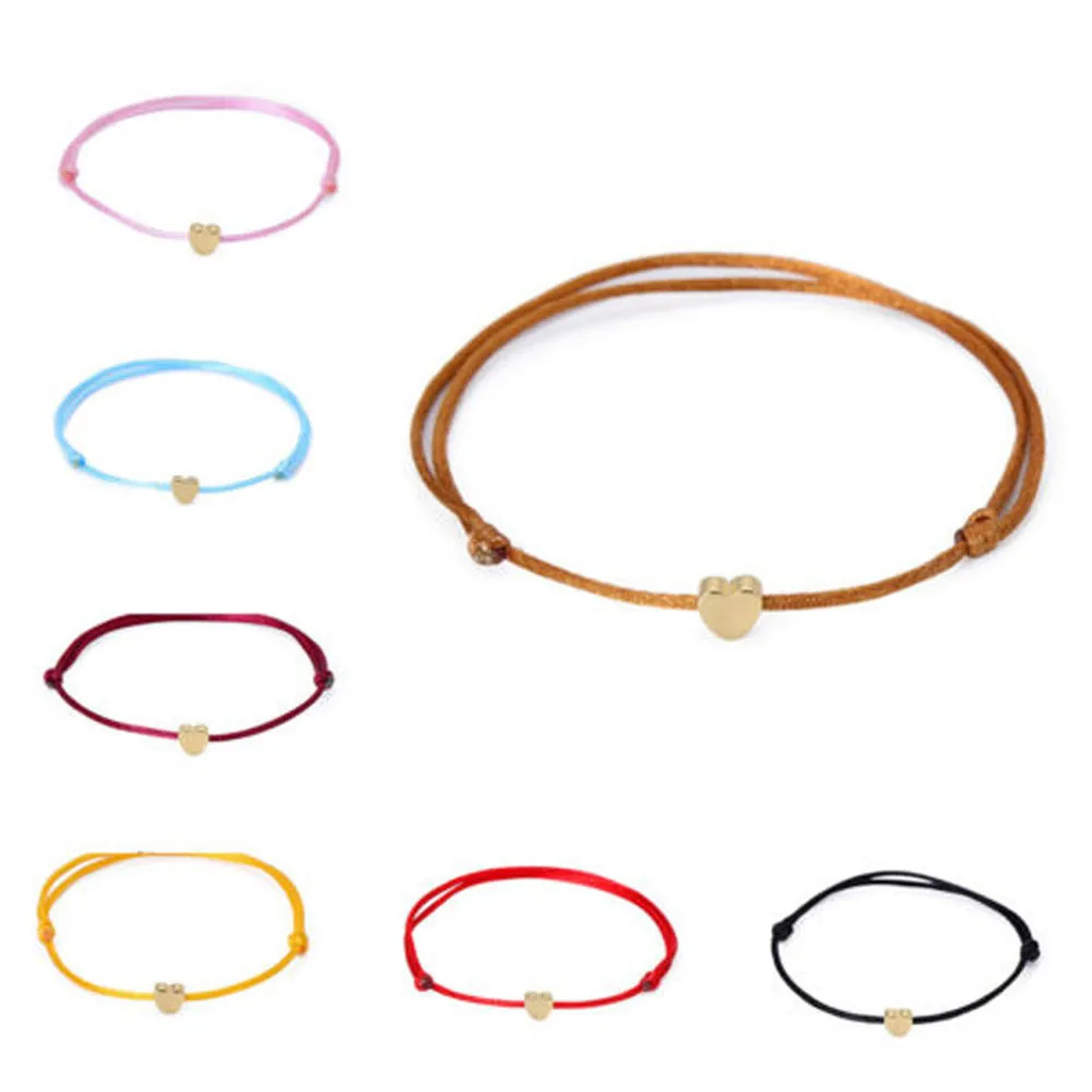 Новый браслет золотого цвета в форме сердца плетеные ювелирные изделия на удачу