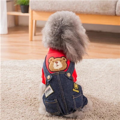 Red Hipidog Новое поступление мультяшная Одежда для собак для маленьких комбинезон для собак Прямая поставка - Цвет: Red