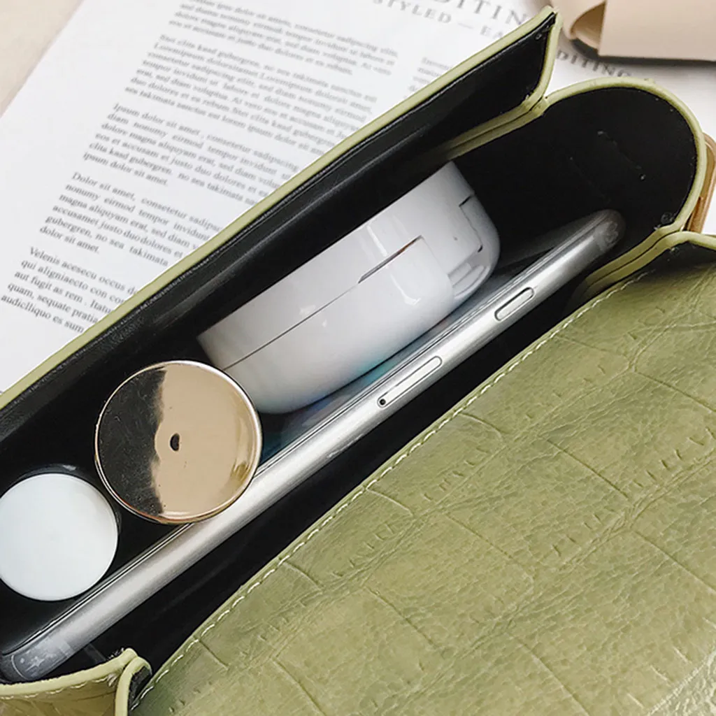 

Luxury Ladies Handbag Fashion Women Retro Solid Color Vintage Leather Flap Handbag Messenger Simple Female Crossbody Bag a27