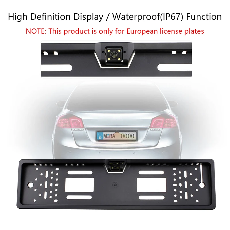 Рамка номерного знака европейского стандарта камера заднего вида