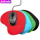 ANKNDO Одноцветный коврик для мыши, коврик с защитой запястья для игры, компьютера, ноутбука, игровые аксессуары, удобная коврик для мыши