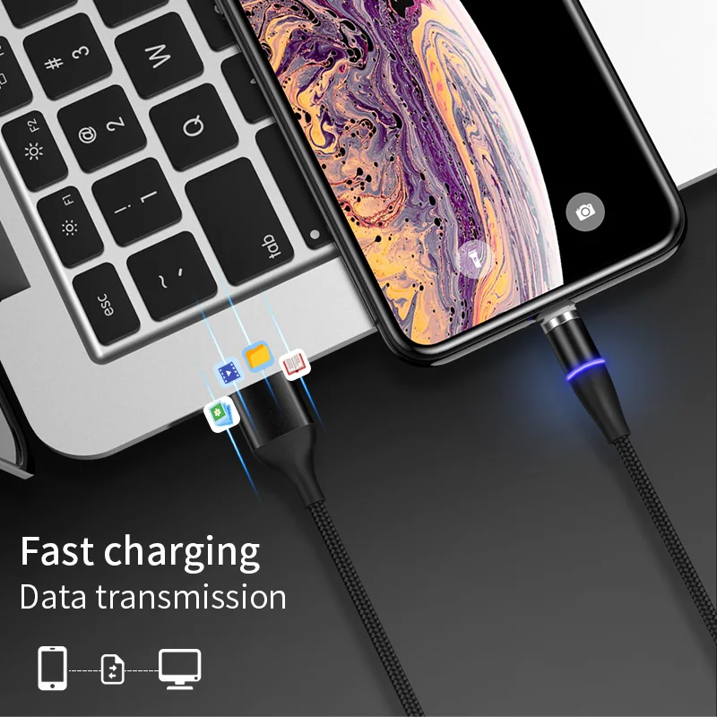 IPSKY Магнитный Micro USB кабель 3A для быстрой зарядки Samsung Xiaomi Huawei Oneplus Android Кабели