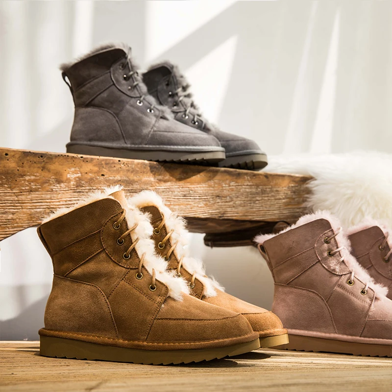 Женские зимние ботинки коллекция 2019 года на овечьем меху новые женские Ботинки