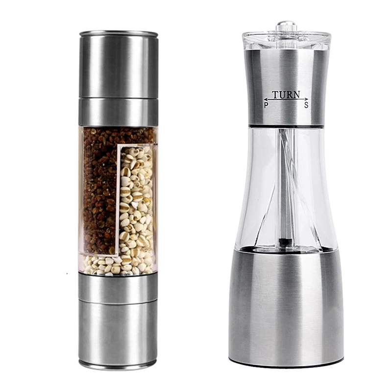 2 в 1 мельница для соли и перца из нержавеющей стали двойной шейкер специй