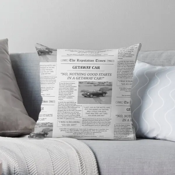 

Чехол-наволочка для подушки с принтом в виде газеты
