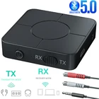 Bluetooth 5,0 аудио приемник передатчик 2 в 1 3,5 мм AUX разъем RCA Беспроводная стерео Музыка адаптер для автомобиля ТВ ПК колонок