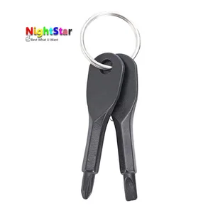 2 шт портативный брелок из нержавеющей стали Новое прибытие Flathead брелок-отвертка брелок сереброчерныйкрест + слово